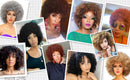 PWEOUKE 4 Inch Grey Afro Wig for Black Women Lightweight Synthetic Wig Fluffy Afro Curly Hair for Party and Daily High Temperature Fiber Short Afro Kinky Curly Wigs Full Wigs GREY