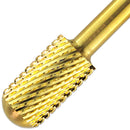 USA PANA 1/8" Professional Smooth Top Carbide Bit - Nail Drill Bit for Manicure Pedicure Tools Dremel Machine (Coarse, Large Barrel - Gold) PANA