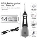 TUREWELL Water Flossing Cordless Oral Irrigator - 300ML Portable IPX7 Waterproof Water Teeth Cleaner, 3 Modes Water Cordless Pick for Teeth/Braces, 5 Water Jet Tips for Travel & Family Use TUREWELL