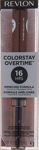 Revlon ColorStay Overtime Lipcolor, Dual Ended Longwearing Liquid Lipstick with Clear Lip Gloss, with Vitamin E in Nude, No Coffee Break (570), 0.07 oz REVLON