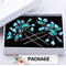 Aukmla Bride Wedding Hair Pins Turquoise Crystal Flower Hair Accessories Headpiece Decorative for Women and Girls Aukmla