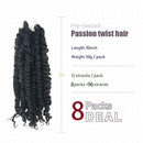 8 Packs Passion Twist Crochet Hair 10 inch Short Bohemian Braids Synthetic Hair Extensions (10Inch,1B) LEONYERI Store