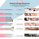 Nail Pen Designer, Teenitor Stamp Nail Art Tool with 15pcs Nail Painting Brushes, Nail Dotting Tool, Nail Foil, Manicure Tape, Color Rhinestones for Nails Teenitor