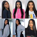 UNice Straight Silk Base Fake Scalp Human Hair T-Part Lace Closure Wigs for Black Women, Brazilian Virgin Hair Middle Part Wig Pre Plucked with Baby Hair 150% Density 24inch UNICE Store