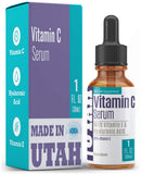 Vitamin C Serum For Face And Skin Rejuvenation With Hyaluronic Acid And Vitamin E Battles Signs Of Aging By Moisturizing & Boosting Antioxidant Levels For Wrinkle-Free & Younger Skin - 1 fl oz Salt Lake Supplements Store