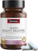 Swisse Plus NAD+ Beauty Restore | Clinically Tested Ingredients | NAD+ Supplement for Men & Women | Supports Collagen Formation, Skin Elasticity & Anti-Aging Supplement | 30 Capsules Infinity Warehouse