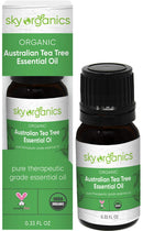 Organic Tea Tree Essential Oil by Sky Organics (10 ml.) 100% Pure Steam-Distilled USDA Organic Tea Tree Essential Oil Natural Tea Tree Oil for Skin Care Hair Aromatherapy and DIY Sky Organics