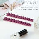 Edary Matte False Nails Short Square Fake Nails Press on Nails 24Pcs Art Nail for Women (Rose Red) Edary