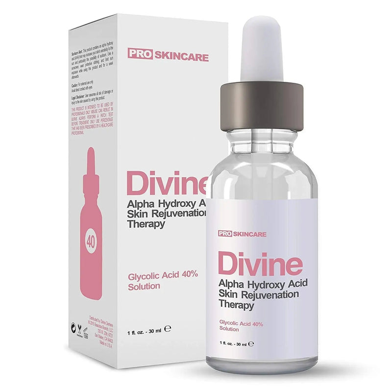 Glycolic Acid 40% (Professional Chemical Peel) Pro Strength Alpha Hydroxy Acid Skin Peel - Intense Anti-Aging Treatment For Wrinkles, Fine Lines, Brown Spots, and Acne Scarring - Beauty Coquette