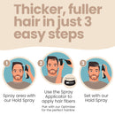 Hair Illusion 100% Natural Human Hair Fibers Not Synthetic for Men and Women, Premium Hair Building Formulation, Large, 38 g Bottle, Jet Black