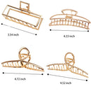 4.7 Inch Large Gold Metal Hair Clips,5PCS Big Hair Claw Clips Strong Jaw Clip Non-Slip Hair Barrettes Clamp for Thick Hair Cute Hair Accessories,Half Bun Hair Clip for Women Girls YUESUO