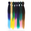 3 Tone Pre Stretched Braiding Hair, 28 Inches Ombre Yaki texture Braid Hair Extensions, 6 Bundles 100% Top Quality Kanekalon Synthetic Colorful Hair Braids (1b-30-27) DAN NING