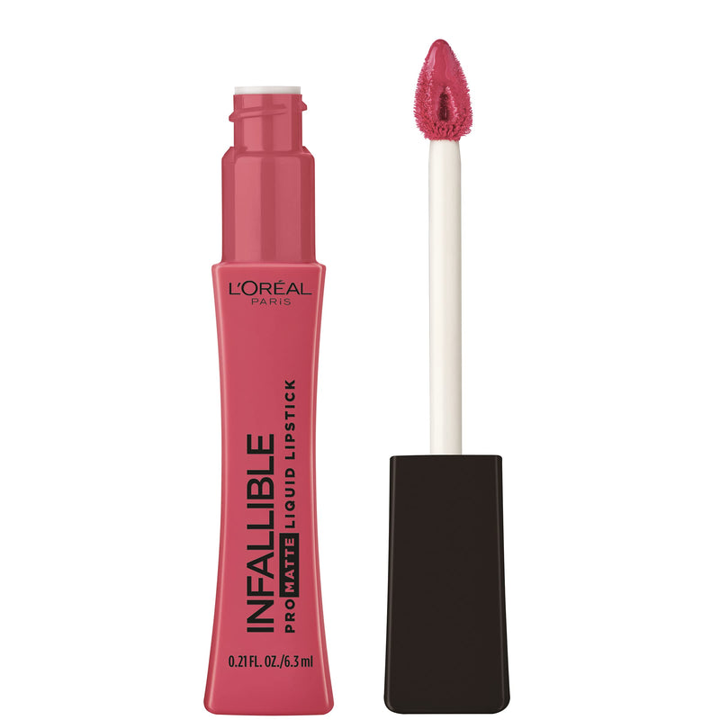 L'Oreal Paris Infallible Pro Matte Liquid Lipstick, Long-Lasting Intense Matte Color, Up to 16HR Wear, highly pigmented, full coverage liquid lipstick, Pink Soirée, 0.21 fl. oz. L'Oreal Paris