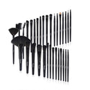 Makeup Brush Set, Complete 32pcs Black Makeup Brushes Synthetic Soft Bristles Brush for Foundation Kabuki Blush Blending with Storage Case Wooden Handle Daxstar