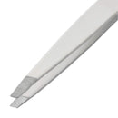 Regine Switzerland Slant Tweezer - Handmade in Switzerland - Professional Eyebrow & Facial Hair Remover - Etched Interior Grabs Hair from The Root - Perfectly Aligned Tips - Stainless Steel, White Regine Switzerland
