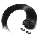 S-noilite Clip in Human Hair Extensions 100% Real Remy Thick True Double Weft Full Head 8 Pieces 18 Clips Straight Silky (10 Inch - 110g,Natural Black (