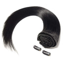 S-noilite Clip in Human Hair Extensions 100% Real Remy Thick True Double Weft Full Head 8 Pieces 18 Clips Straight Silky (10 Inch - 110g,Natural Black (