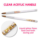 Morovan Acrylic Nail Brush for Acrylic Application - 1PCS Pure Kolinsky Sable Bristles Round Oval Pointed for Nail Art Extension Carving Manicure Pedicure With Special Liquid Glitter Handle Morovan Store