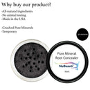 Root Concealer Touch Up Powder | All-Natural Crushed Minerals Without Brush | Fast and Easy Total Gray Hair Cover up For Black | Brown | Auburn and Blonde Hair .30 ounce (Without Brush, Black) NuBeauti