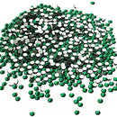LolliBeads Resin Crystal Round Nail Art Mixed Flat Backs Acrylic Rhinestones Gems, Size 4 mm, Color Emerold Green (1400Pcs) LolliBeads