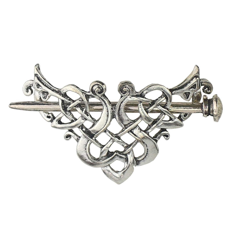 Tinsow 2 Pcs Silver Celtic Hair Slide Hairpins Hair Accessories Hair Clips, Creative Hair Barrette Minimalist Hair Claw Hair Pin Hair Accessories for Women (Style C H) Tinsow