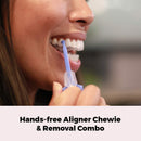 2 in 1 Clear Aligner Chewies and Removal PUL Tool Combo for Invisalign Removable Braces and Trays By The Pultool (1 Pack, Blue) The Pultool