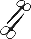 Utopia Care Curved and Rounded Facial Hair Scissors for Men - Mustache, Nose Hair & Beard Trimming Scissors, Safety Use for Eyebrows, Eyelashes & Ear Hair-Professional Stainless Steel (Black) Utopia Care