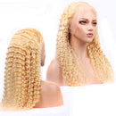 #613 Blonde Deep Wave Human Hair Wigs Wet and Wavy 150% Density 24 Inches Long for Women Brazilian Water Wave Remy Hair 13x4 Lace Frontal Wigs Deep Wet Wigs Pre Plucked with Baby Hair,Can Be Dyed
