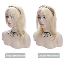 Hairro Synthetic Braided Hair Headbands Slim Three-strand Braid Plaited Hairpiece Elastic Stretch Fake Braid Hair Band for Women and Girls Fashionable Beauty Hair Highlight 26/88 Blonde Hairro