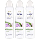 Dove Nourishing Secrets Dry Spray Antiperspirant Deodorant for Women Waterlily Sakura Blossom 48 Hour Sweat Odor Protection 3.8 oz 3 Count, 11.4 Ounce Dove