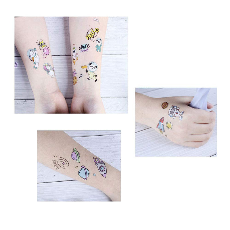 Ooopsi Space Temporary Tattoos for Kids - More Than 140 Tattoos (Pack of 16 Sheets) - Waterproof Universe Outer Space Tattoos Sticker for Children Boys Birthday Party Favors Ooopsi Store