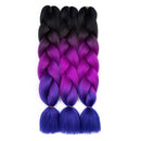 Ombre Kanekalon Braiding Hair 3 Pack Ombre Jumbo Braiding Hair Extensions 24 Inch Jumbo Braid Synthetic Hair for Braiding (3 pack, Black-Purple-Blue) Angels Beauty