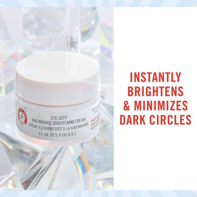 First Aid Beauty Eye Duty Niacinamide Brightening Cream, Illuminating Eye Cream for Dark Circles and Puffiness, 0.5 oz. First Aid Beauty