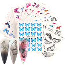 Le Fu Li 30 Sheets Butterfly Nail Art Stickers Nail Art Water Transfer Sticker with Butterfly Flower Patterns Manicure Tips，Nail Tips DIY Toenails Nail Art Decorations Accessories Decals Le Fu Li