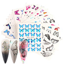 Le Fu Li 30 Sheets Butterfly Nail Art Stickers Nail Art Water Transfer Sticker with Butterfly Flower Patterns Manicure Tips，Nail Tips DIY Toenails Nail Art Decorations Accessories Decals Le Fu Li