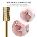 MelodySusie Nail Drill Bits Set, 7pcs Tungsten Carbide Nail Bits for Nail Drill E-file, 3/32 inch Bits Manicure Pedicure Remover Tools for Acrylic Gel Nails, Salon Home Nail Care Supplies, Gold MelodySusie