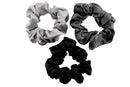 CELESTIAL SILK Mulberry Silk Scrunchies for Hair (Large, Silver, Charcoal, Black) Celestial Silk Store
