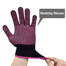 Heat Resistant Gloves with Silicone Bumps, Sopito 2Pcs Professional Heat Proof Glove Mitts for Hair Styling Curling Iron(Pink) Sopito