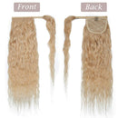 14 Inches Wrap Around Human Hair Ponytail Extensions 100% Remy Human Hair Long Corn Wave Curly With Comb Clip in One Piece Pony Tail Extensions For Girl Lady Women