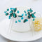 Aukmla Bride Wedding Hair Pins Turquoise Crystal Flower Hair Accessories Headpiece Decorative for Women and Girls Aukmla