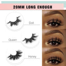 SY SHUYING 20mm Mink Lashes 3D Real Mink Eyelashes Fluffy Dramatic False Eyelashes 6D Wispy Long Thick Luxury Volume Fake Eye Lashes (3 Pairs, Doll Honey Queen) SY SHUYING