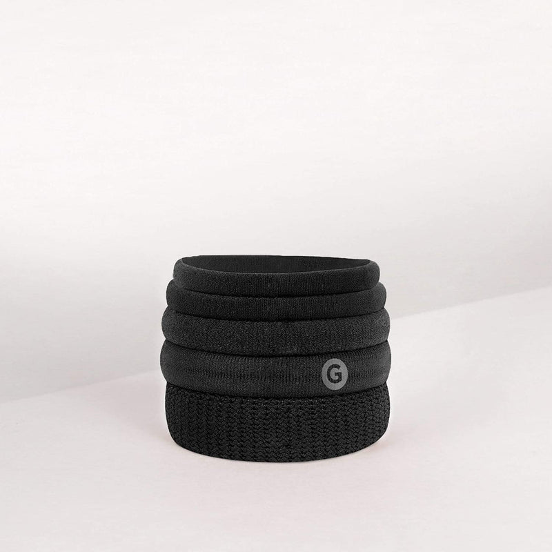 GIMME Bands Fitting Kit | Gentle Microfiber Hair Ties | Find Your Fit With Five Sizing Options | Hair Accessories Essential for Every Hair Type and Occasion | No Snagging, Dents, or Breakage | Black Onyx GIMME