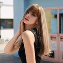 Esmee 24Inch Charming Wig Light Gold Long Wigs for Women Middle Parting Natural Straight Heat Resistant Synthetic Wigs for White Women with Bangs Esmee Store