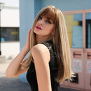 Esmee 24Inch Charming Wig Light Blonde Long Wigs for Women Middle Parting Natural Straight Heat Resistant Synthetic Wigs for White Women with Bangs Esmee
