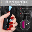 VENALISA 15ML No Wipe Tempered Top Coat - Scratch Resistant High Gloss Soak Off Gel Nail Polish Finish Long Lasting Set Gel Nail Kit V VENALISA