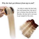 Benehair Clip in Remy Hair Extensions Human Hair Rooted Hairpiece for Women 8 inch Short Seamless Clip on Real Hair Skin Weft Thin 8pcs Weft Straight Full Head Natural Bleach Blonde