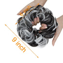 Messy Bun Hair Piece for Women Thick Updo Scrunchies Hair Extension Ponytail Hair Accessories Natural Black Mix Silver Grey OMGREAT