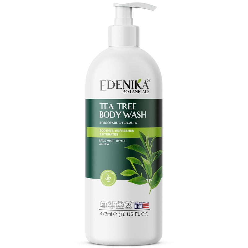 Tea Tree Oil Body Wash, Cleanses & Relieves Itchy Skin, Soothes Jock Itch, Acne & Ringworm, Shower Gel for Dry and Sensitive Skin, Women & Men, Organic & Natural, 16 fl oz, 2-Pack Infinity Warehouse