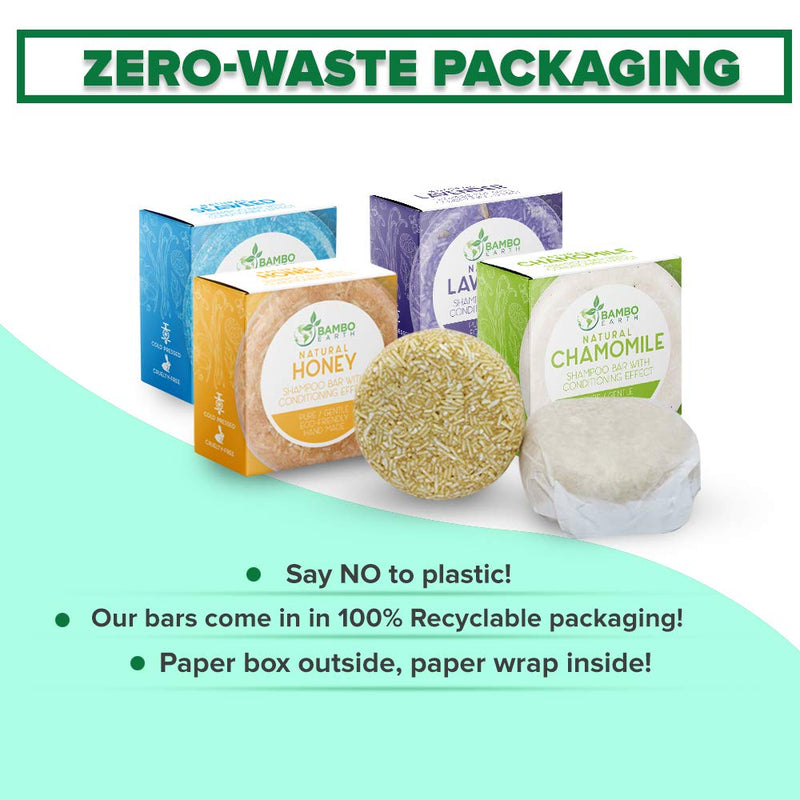 Solid Shampoo Bar And Conditioner Effect Hair Soap – 100% Organic Shampoo Bars For Hair With All Natural Plant Based Essential Oils And Zero Waste Biodegradable Packaging (Rose) BAMBOEARTH