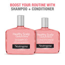 Neutrogena Exfoliating Healthy Scalp Clarify & Shine Shampoo for Oily Hair and Scalp, Anti-Residue Shampoo with Pink Grapefruit, pH-Balanced, Paraben & Phthalate-Free, Color-Safe, 12oz Neutrogena
